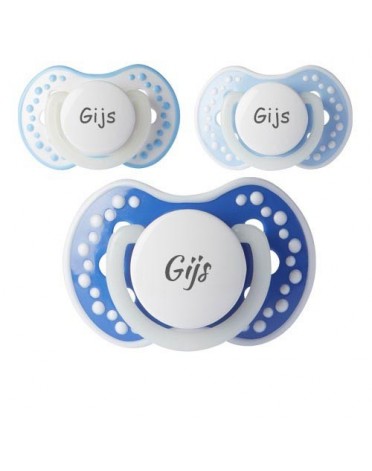 LOVI Day & Night, Maat 1 (0-6 maanden), Symmetrisch - Silicone, Speen met naam