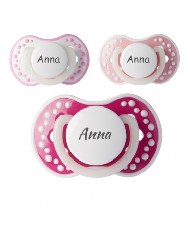 LOVI Day & Night, Maat 1 (0-6 maanden), Symmetrisch - Silicone, Speen met naam