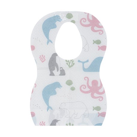 Mininor, Bavoirs bébé jetables, Blanc à motifs