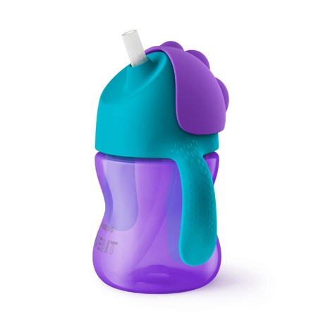 Philips Avent,  Beker met buigzaam rietje, Paars/blauw, Leeftijd 9m+