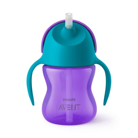 Philips Avent,  Beker met buigzaam rietje, Paars/blauw, Leeftijd 9m+