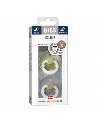BIBS Colour - Lot de 2,  Taille 3 (18+ mois), Arrondi - Latex,