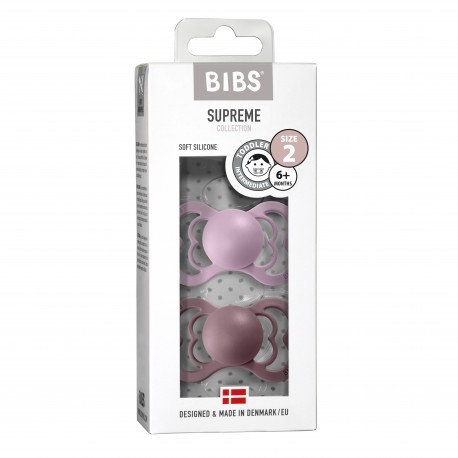 BIBS Supreme - Lot de 2,  Taille 2 (6+ mois), Anatomique - Silicone