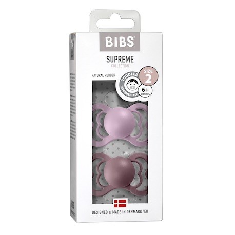 BIBS Supreme - Lot de 2,  Taille 2 (6+ mois), Anatomique - Latex,