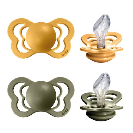 BIBS Couture - Lot de 2,  Taille 2 (6+ mois), Physiologique - Silicone,