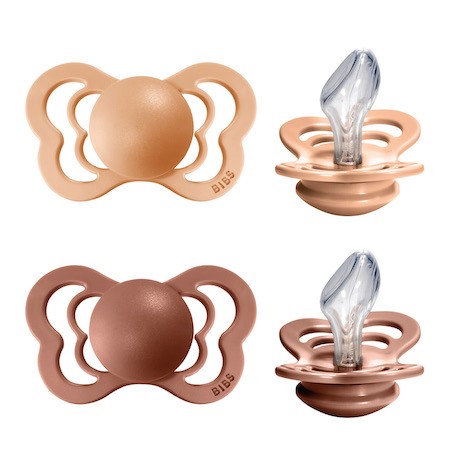 BIBS Couture - Lot de 2,  Taille 2 (6+ mois), Physiologique - Silicone,