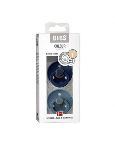 BIBS Colour - Lot de 2,  Taille 1 (0-6 mois),  Arrondi - Latex