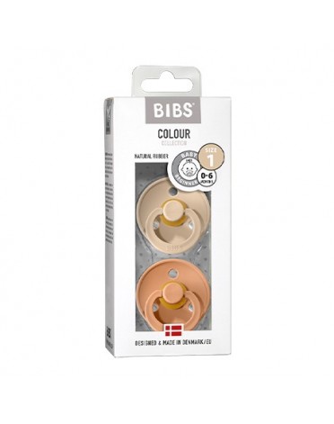 BIBS Colour - Lot de 2,  Taille 1 (0-6 mois),  Arrondi - Latex