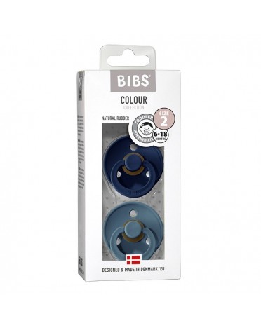 BIBS Colour - Lot de 2, Taille 2 (6+ mois), Arrondi - Latex