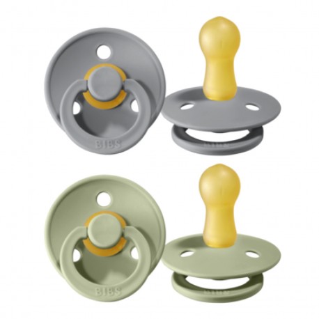 BIBS Colour - Lot de 2, Taille 2 (6+ mois), Arrondi - Latex