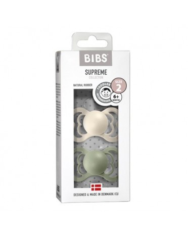 BIBS Supreme - Lot de 2,  Taille 2 (6+ mois), Anatomique - Latex,