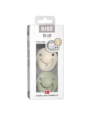 BIBS De Lux - 2 stuks,  Maat 1 (0-6m.),  Rond - Latex
