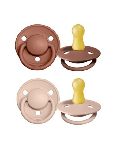 BIBS De Lux - Lot de 2,  Taille 1 (0-6 mois), Arrondi - Latex,
