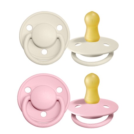 BIBS De Lux - Lot de 2,  Taille 1 (0-6 mois), Arrondi - Latex,