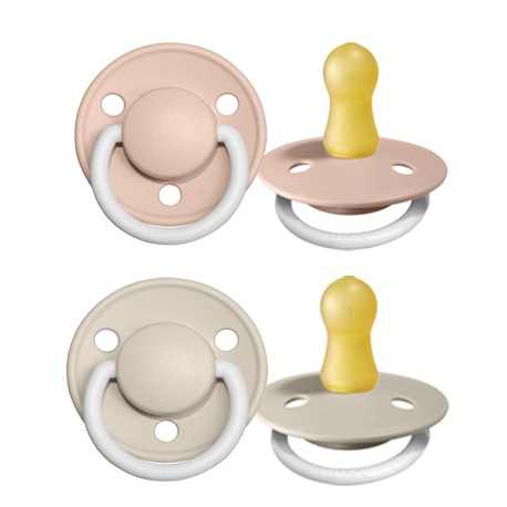 BIBS De Lux - Lot de 2,  Taille 1 (0-6 mois), Arrondi - Latex,
