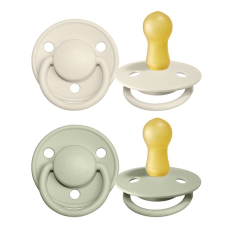 BIBS De Lux - Lot de 2,  Taille 2 (6+ mois), Arrondi - Latex,