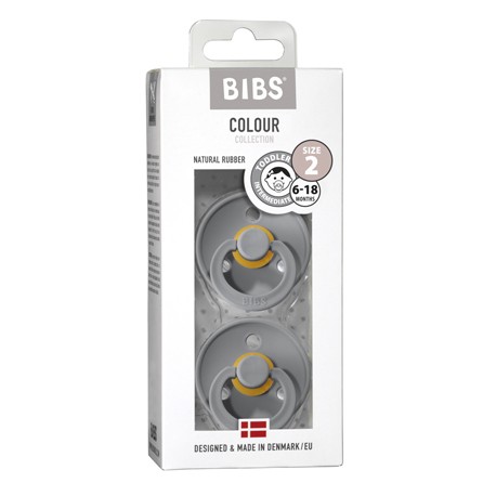 BIBS Colour - Lot de 2, Taille 2 (6+ mois), Arrondi - Latex