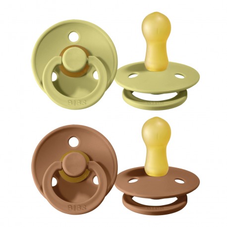 BIBS Colour - Lot de 2, Taille 2 (6+ mois), Arrondi - Latex