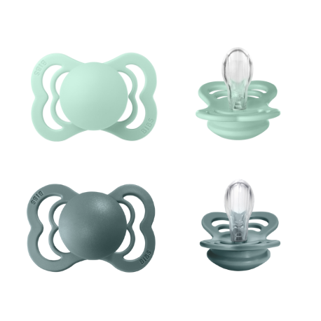BIBS Supreme - Lot de 2,  Taille 1 (0-6 mois), Anatomique - Silicone,