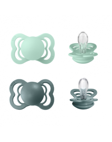 BIBS Supreme - 2 stuks,  Maat 1 (0-6m),  Symmetrisch - Silicone,