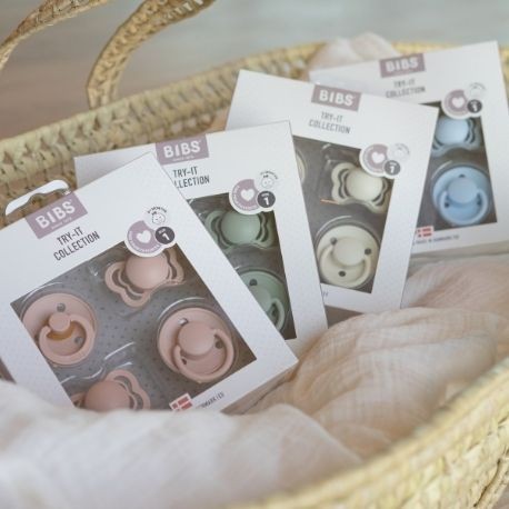 Bibs Try-it-collection Speen, 4-stuks, Maat 1 (0-6 maanden), Blush