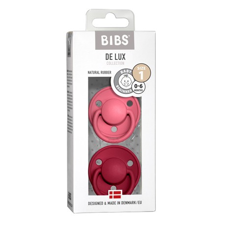 BIBS De Lux Night - 2 stuks,  Maat 1 (0-6m.),  Rond - Latex