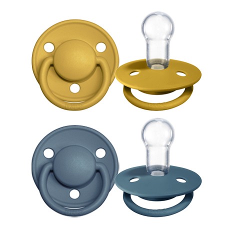 BIBS De Lux Night - Lot de 2,  One size (0-36 mois), Ronde - Silicone,