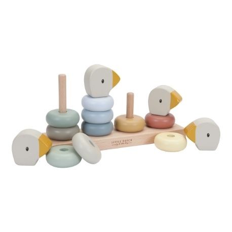 LITTLE DUTCH,  Houten stapelspeelgoed, Kleine Gans, Multicolour