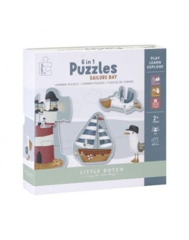 LITTLE DUTCH,  Legpuzzel - Karton, Matrozenbaai, Diverse kleuren