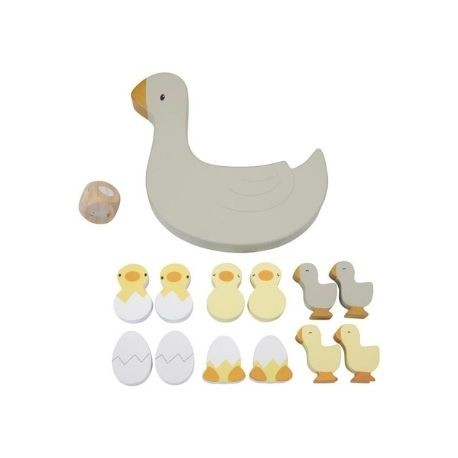 LITTLE DUTCH,  Balancerende Gans Hout, Grijs / Geel