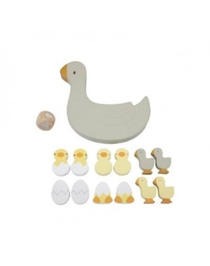 LITTLE DUTCH,  Balancerende Gans Hout, Grijs / Geel