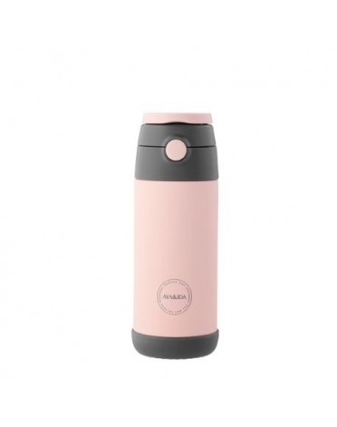 Aya&Ida,  Kids Straw Bottle, Gourde avec paille, 350 ml, Soft Rose