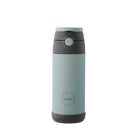 Aya&Ida,  Kinder rietjes fles, Waterfles met rietje, 350 ml, Mint Groen