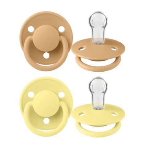 BIBS De Lux - Lot de 2,  One size (0-36 mois), Ronde - Silicone,