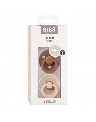 BIBS Colour Lot de 2,  Taille 1 (0-6 mois), Physiologique - Latex