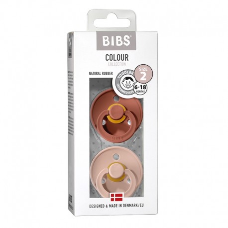 BIBS Colour - Lot de 2, Taille 2 (6+ mois), Arrondi - Latex