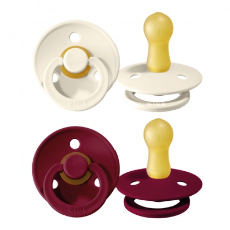 BIBS Colour - Lot de 2, Taille 2 (6+ mois), Arrondi - Latex