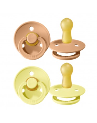BIBS Colour - Lot de 2, Taille 2 (6+ mois), Arrondi - Latex