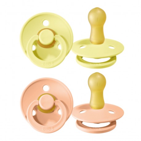 BIBS Colour - Lot de 2, Taille 2 (6+ mois), Arrondi - Latex