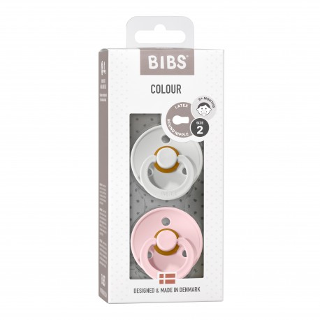 BIBS Colour - Lot de 2, Taille 2 (6+ mois), Arrondi - Latex