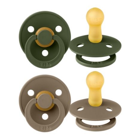 BIBS Colour - Lot de 2, Taille 2 (6+ mois), Arrondi - Latex