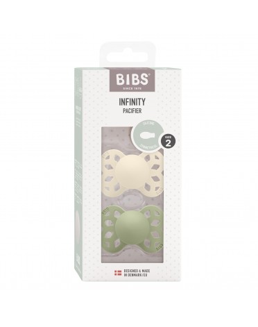BIBS Infinity 2-pack,  Maat 2 (6+ m), Symmetrisch - Silicone