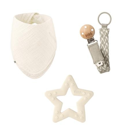 BIBS Coffret bébé Mes premiers 6 mois, 3 pièces, Ivory BIBS Coffret bébé Mes premiers 6 mois, 3 pièces, Ivory