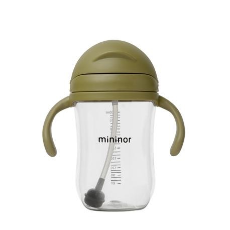 MININOR, Fles met rietje - lekvrij, 330 ml, Moss Green