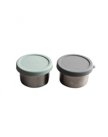 Aya&Ida, Récipients à goûter 100 ml, Dark Grey / Mint Green