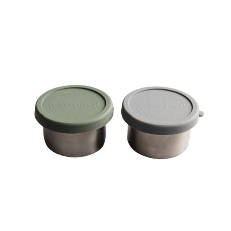 Aya&Ida, Snack bakjes 100 ml, Dark Grey / Tropical Green Aya&Ida, Snack bakjes 100 ml, Dark Grey / Tropical Green