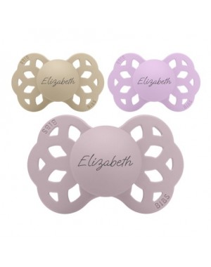 BIBS Infinity, Maat 1 (0-6 m), Anatomisch - Silicone, Spenen met naam