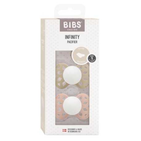 BIBS Infinity Night lot de 2, Size 1 (0-6 m), Physiologique - Silicone