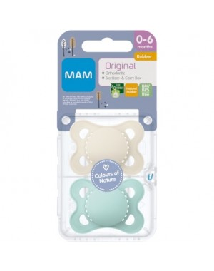 MAM Original 2 pak, Maat 1 (0-6 maanden), Symmetrisch - Latex