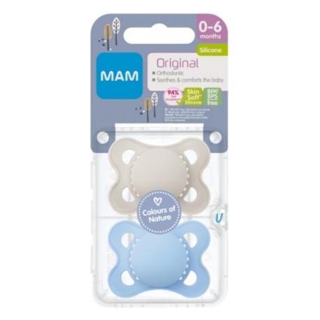 MAM Original 2 unités, Taille 1 (0-6 mois), Anatomique - Silicone